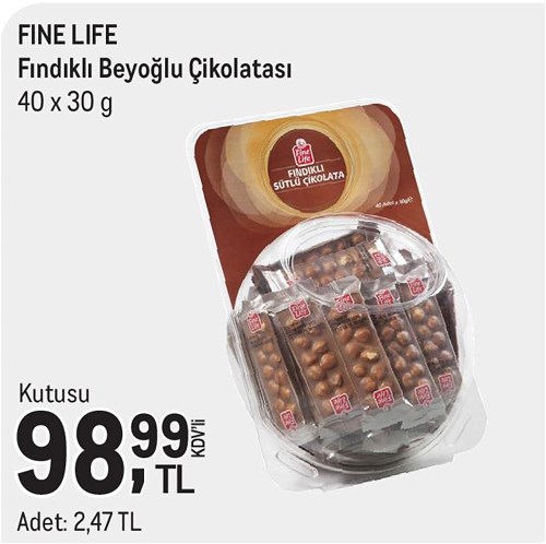 Fine Life Fındıklı Beyoğlu Çikolatası 40x30 g image