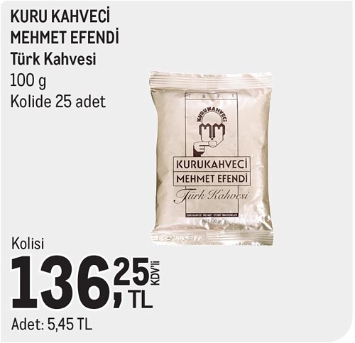 Kurukahveci Mehmet Efendi Türk Kahvesi 100 g Kolide 25 Adet image