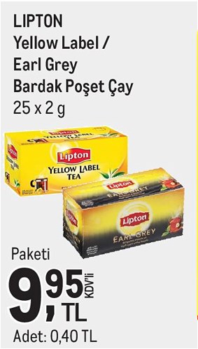 Lipton Yellow Label/Earl Grey Bardak Poşet Çay 25x2 g image