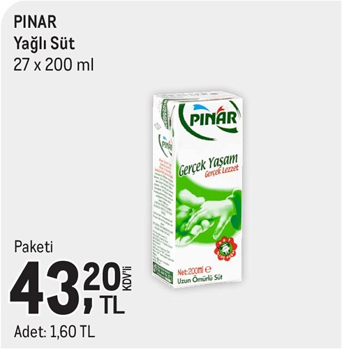 Pınar Yağlı Süt 27x200 ml image