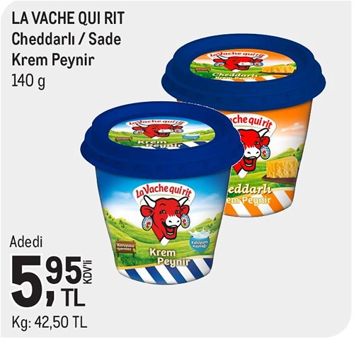 La Vache Qui Rit Cheddarlı/Sade Krem Peynir 140 g image