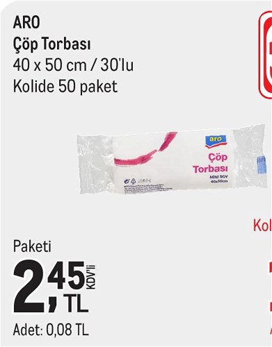 Aro Çöp Torbası 40x50 cm/30'lu Kolide 50 Paket image