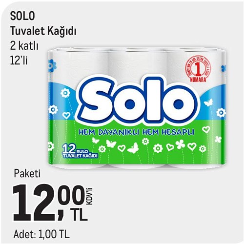 Solo Tuvalet Kağıdı 2 Katlı 12'li image