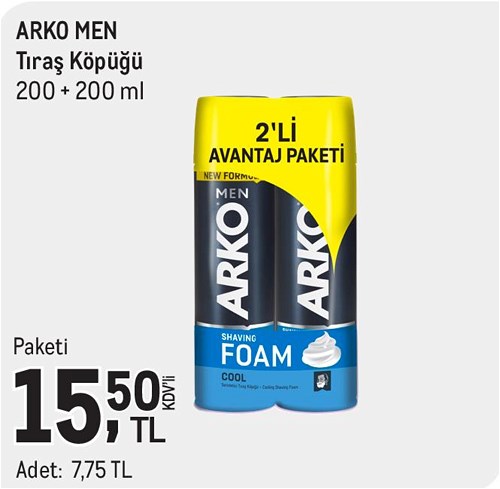 Arko Men Tıraş Köpüğü 200+200 ml image