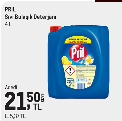 Pril Sıvı Bulaşık Deterjanı 4 l image