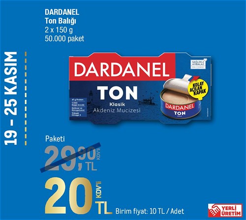 Dardanel Ton Balığı 2x150 G İndirimde Market 