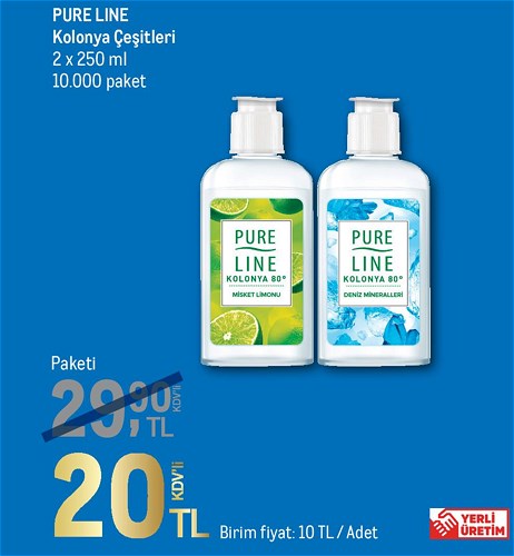 Pure Line Kolonya Çeşitleri 2 x 250 ml image