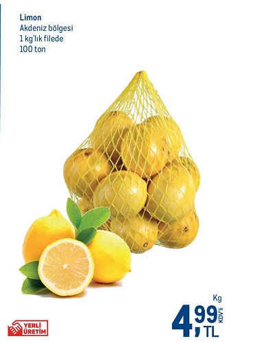 Limon Akdeniz Bölgesi 1 kg'lık Filede Kg image