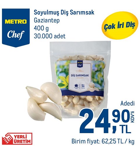 Metro Chef Soyulmuş Diş Sarımsak Gaziantep 400 g image