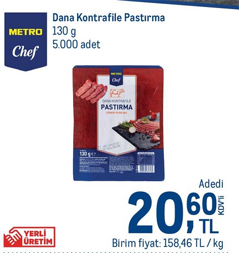 Metro Chef Dana Kontrafile Pastırma 130 g image