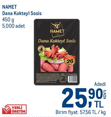 Namet Dana Kokteyl Sosis 450 g image