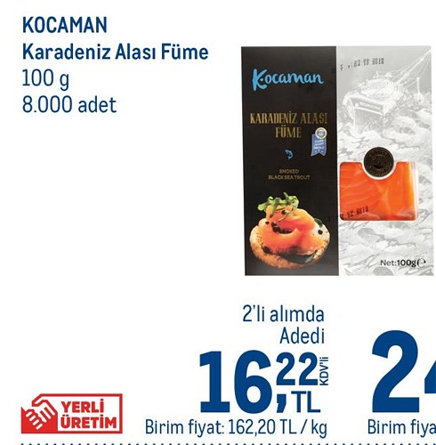 Kocaman Karadeniz Alası Füme 100 g 2'li Alımlarda Adedi image