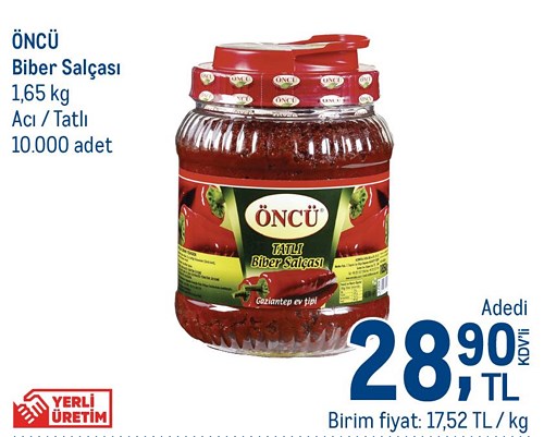 Öncü Biber Salçası 1,65 kg Acı / Tatlı image