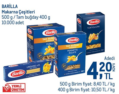 Barilla Makarna Çeşitleri 500 g / Tam Buğday 400 g image