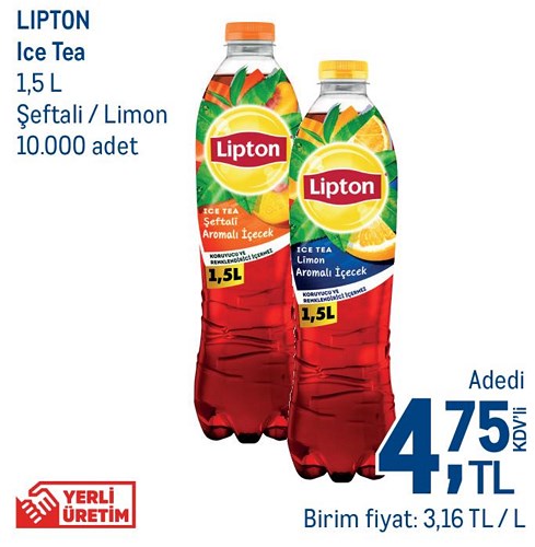 Lipton Ice Tea 1,5 L Şeftali / Limon image