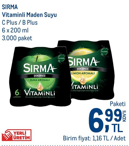 Sırma Vitaminli Maden Suyu C Plus / B Plus 6 x 200 ml image