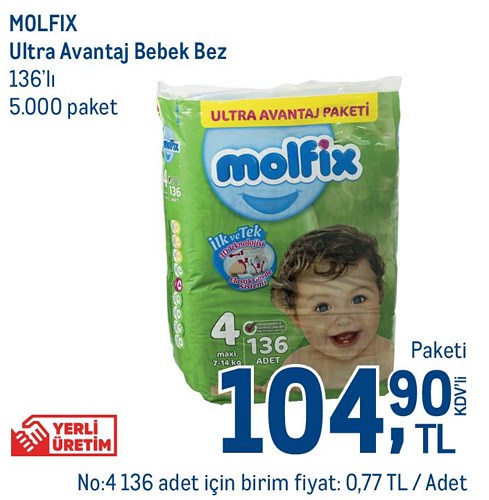 Molfix Ultra Avantaj Bebek Bez 136'lı No: 4 image