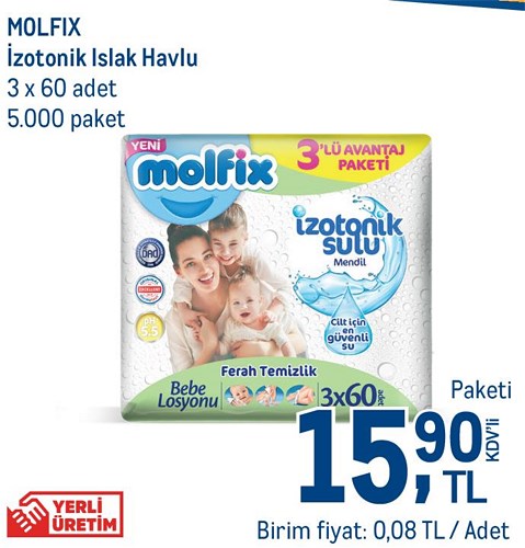 Molfix İzotonik Islak Havlu 3 x 60 Adet image