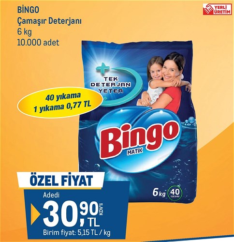 Bingo Çamaşır Deterjanı 6 kg image