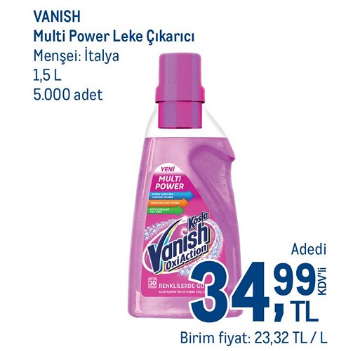 Vanish Multi Power Leke Çıkarıcı 1,5 l image