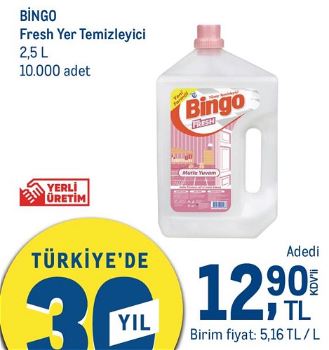 Bingo Fresh Yer Temizleyicisi 2,5 l image