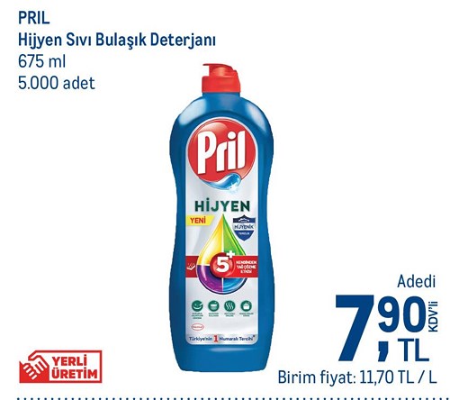 Pril Hijyen Sıvı Bulaşık Deterjanı 675 ml image