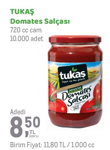 Tukaş Domates Salçası 720 cc Cam image