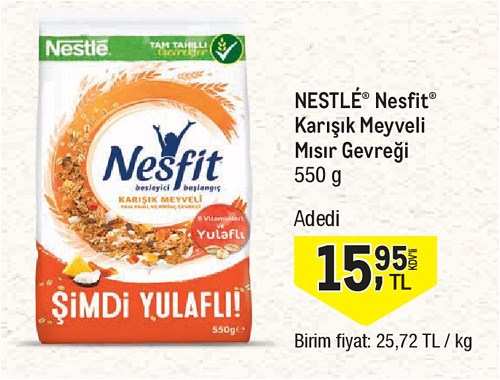 Nestle Nesfit Karışık Meyveli Mısır Gevreği 550 g image
