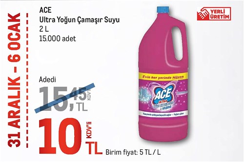 Ace Ultra Yoğun Çamaşır Suyu 2 L image