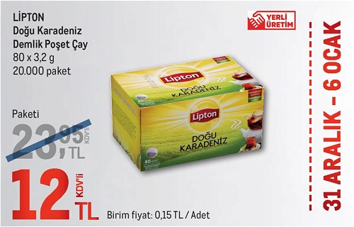 Lipton Doğu Karadeniz Demlik Poşet Çay 80 x 3,2 g image