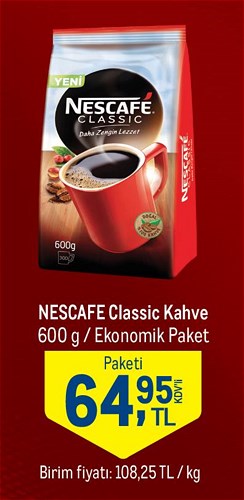 Nescafe Classic Kahve 600 g Ekonomik paket image