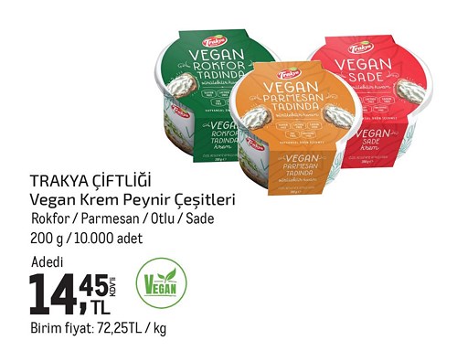 Trakya Çiftliği Vegan Krem Peynir Çeşitleri 200 g image