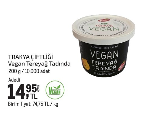 Trakya Çiftliği Vegan Tereyağ Tadında 200 g image