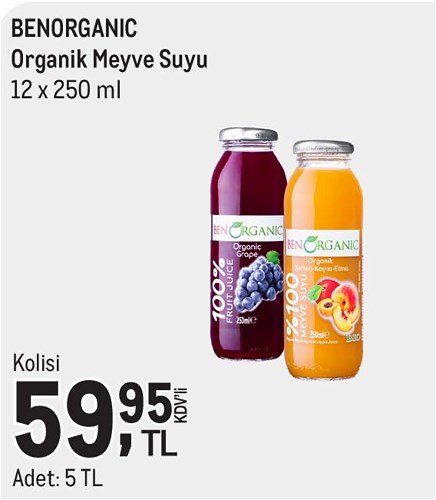 Benorganic Organik Meyve Suyu 12x250 ml image