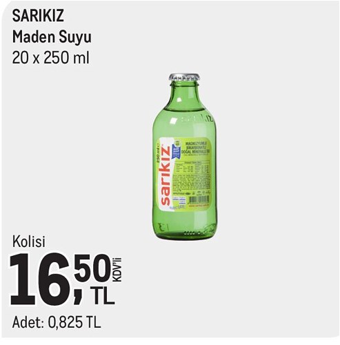 Sarıkız Maden Suyu 20x250 ml image