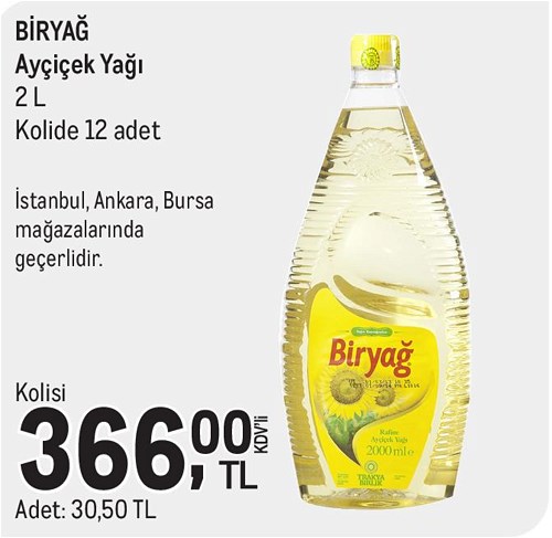 Biryağ Ayçicek Yağı 2 L Kolide 12 Adet image