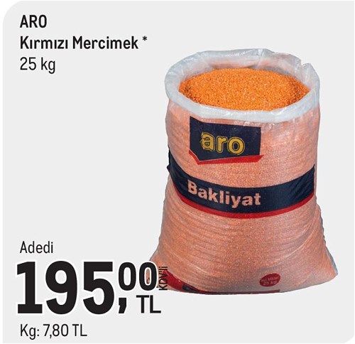 Aro Kırmızı Mercimek 25 kg image