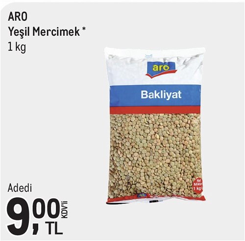 Aro Yeşil Mercimek 1 kg image