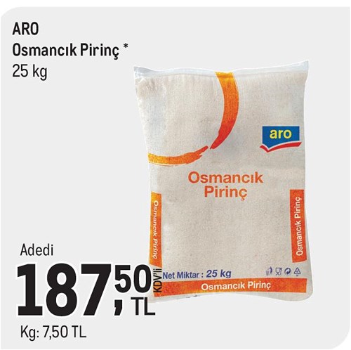 Aro Osmancık Pirinç 25 kg image