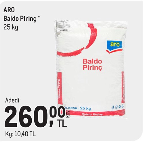 Aro Baldo Pirinç 25 kg image