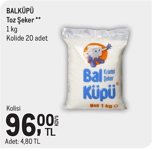 Balküpü Toz Şeker 1 kg Kolide 20 Adet image