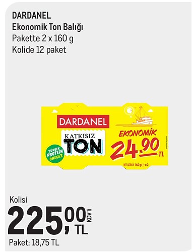 Dardanel Ekonomik Ton Balığı 2x160 g Kolide 12 Paket image