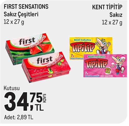 First Sensations Sakız Çeşitleri 12x27 g/Kent Tipitip Sakız 12x27 g image