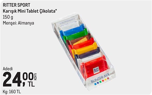 Ritter Sport Karışık Mini Tablet Çikolata 150 g image