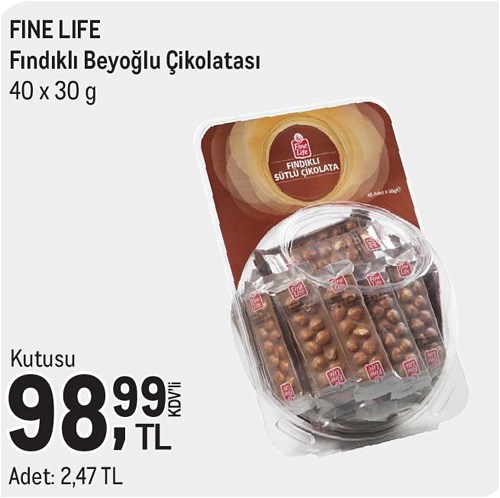 Fine Life Fındıklı Beyoğlu Çikolatası 40x30 g image