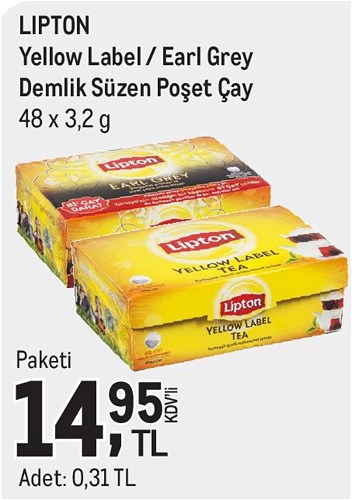 Lipton Yellow Label/Earl Grey Demlik Süzen Poşet Çay 48x3,2 g image