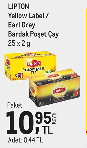 Lipton Yellow Label/Earl Grey Bardak Poşet Çay 25x2 g image