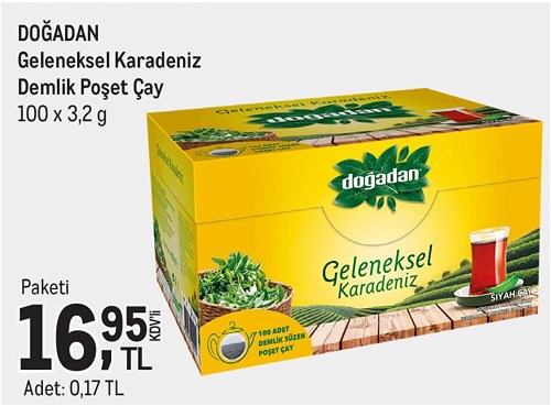 Doğadan Geleneksel Karadeniz Demlik Poşet Çay 100x3,2 g image