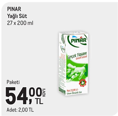 Pınar Yağlı Süt 27x200 ml image