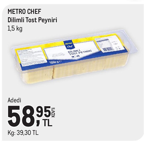 Metro Chef Dilimli Tost Peyniri 1,5 kg image